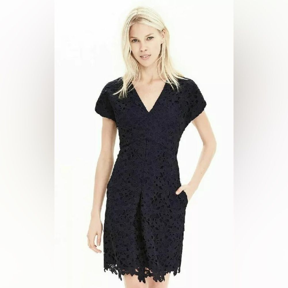 NWOT Banana Republic Navy Lace Dress